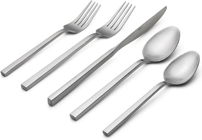 Matte Black Flatware Set – 20-Piece Stainless Steel, Service for 4