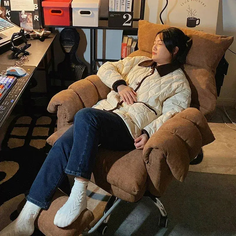 Comfortable Long-term Sofa Chair, Gaming Chair, Bedroom Desk Chair, Home Study Office Stool, Soft and Comfortable Jonine&
