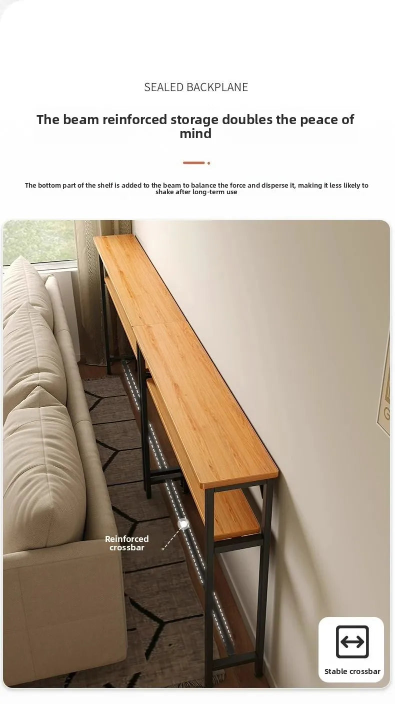 Multi-functional Living Room Long Partition Rack Bed Tail Storage Table Rear Sofa Gap Narrow Side Table Space-Saving Furniture Jonine’s Corner