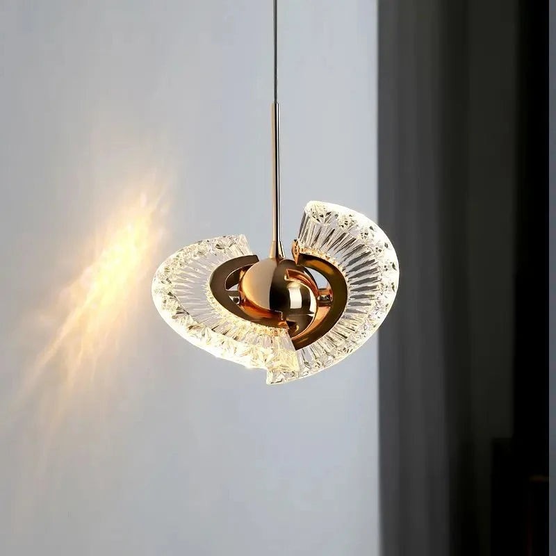 Modern Rose Gold LED Pendant Light — Bedroom & Living Room Chandelier
