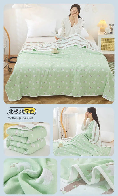 Cotton Gauze Summer Quilt — Plaid
