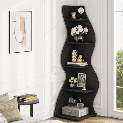 The Corner That Finally Does Something — Tribesigns 5-Tier Wall Corner Bookshelf & Plant Stand
