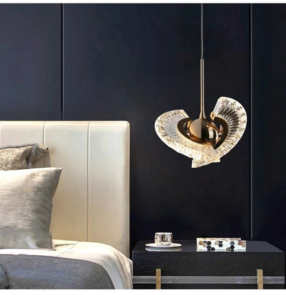 Modern Rose Gold LED Pendant Light — Bedroom & Living Room Chandelier