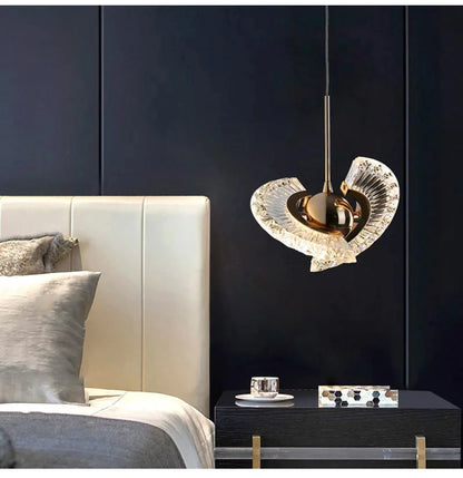 Modern Rose Gold LED Pendant Light — Bedroom & Living Room Chandelier