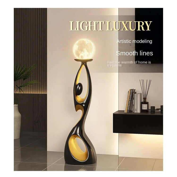 Movement Frozen in Time — Resin Floor Sculpture with Ambient Light