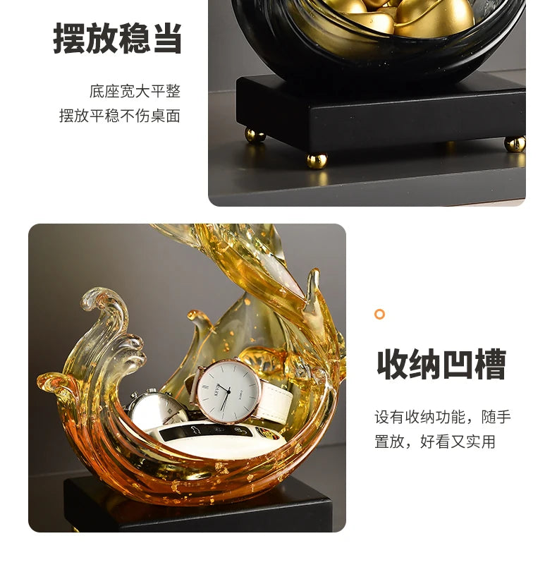 Feng Shui Resin Key Box — Luxury Desk Organizer & Entryway Essential