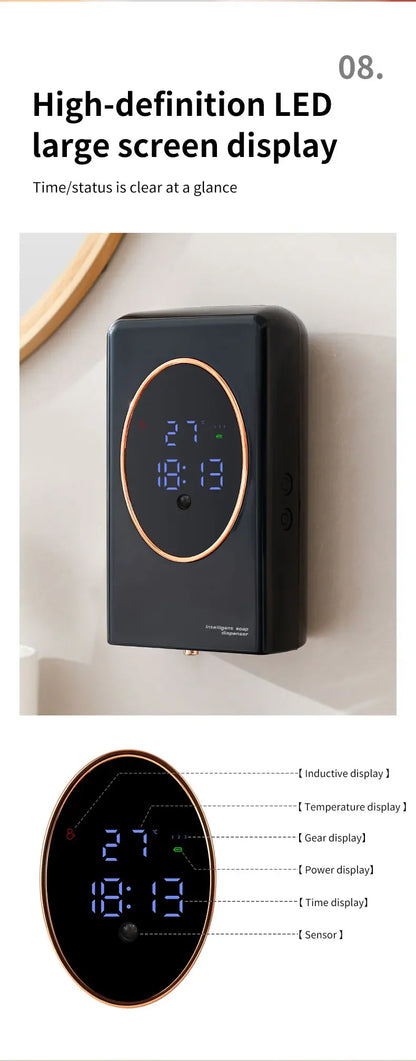 Automatic Soap Dispenser 480ml Smart Sensing Touchless Foam Soap Dispenser USB Recharging Wall Mounted for Bathroom and Kitchen