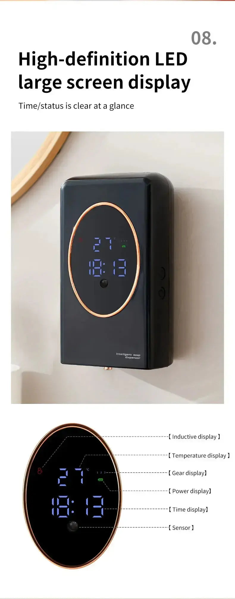 Automatic Soap Dispenser 480ml Smart Sensing Touchless Foam Soap Dispenser USB Recharging Wall Mounted for Bathroom and Kitchen Jonine’s Corner