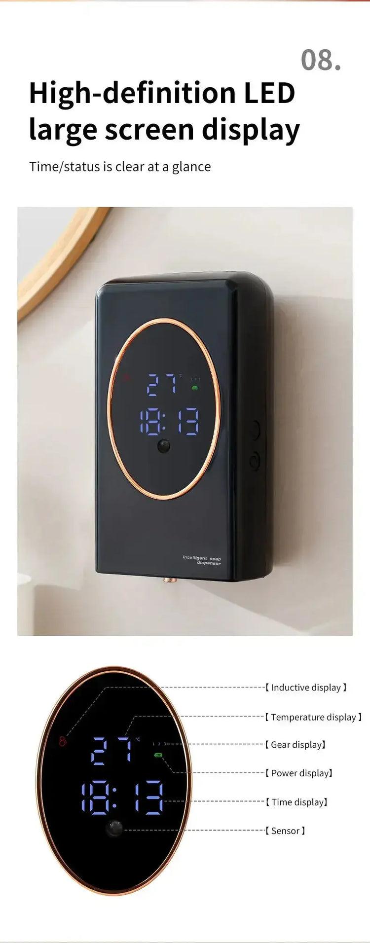 Automatic Soap Dispenser 480ml Smart Sensing Touchless Foam Soap Dispenser USB Recharging Wall Mounted for Bathroom and Kitchen Jonine’s Corner