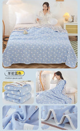 Cool Breathability Summer Quilt Multi-functional Cotton Gauze Fabric Towel Blanket Thin Breathable Duvet Skin-friendly Comforter