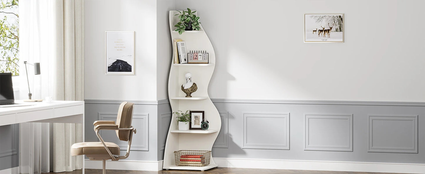 The Corner That Finally Does Something — Tribesigns 5-Tier Wall Corner Bookshelf & Plant Stand