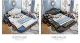 Headboard Storage Double Bed Queen Drawers King Size Smart Bed Luxury Princess Modern Letto Matrimoniale Bedroom Furniture Jonine&