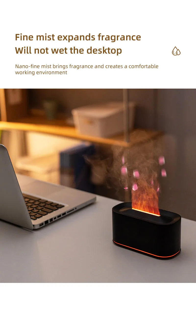 Flicker & Flow — Flame Effect Aromatherapy Diffuser & Humidifier
