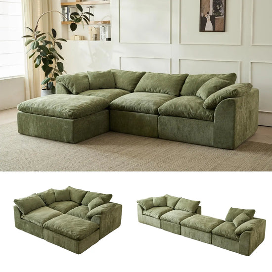 The Cloud Sofa — 109" Oversized L-Shaped Chenille 