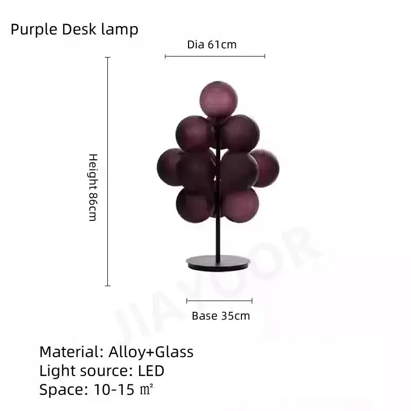 The Grape Cluster — Sculptural Glass Floor Lamp with Warm LED Glow Jonine’s Corner