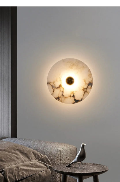 Marble Wall Sconce — Luxury Stone Wall Lamp for Living Room, Bedroom & Bathroom