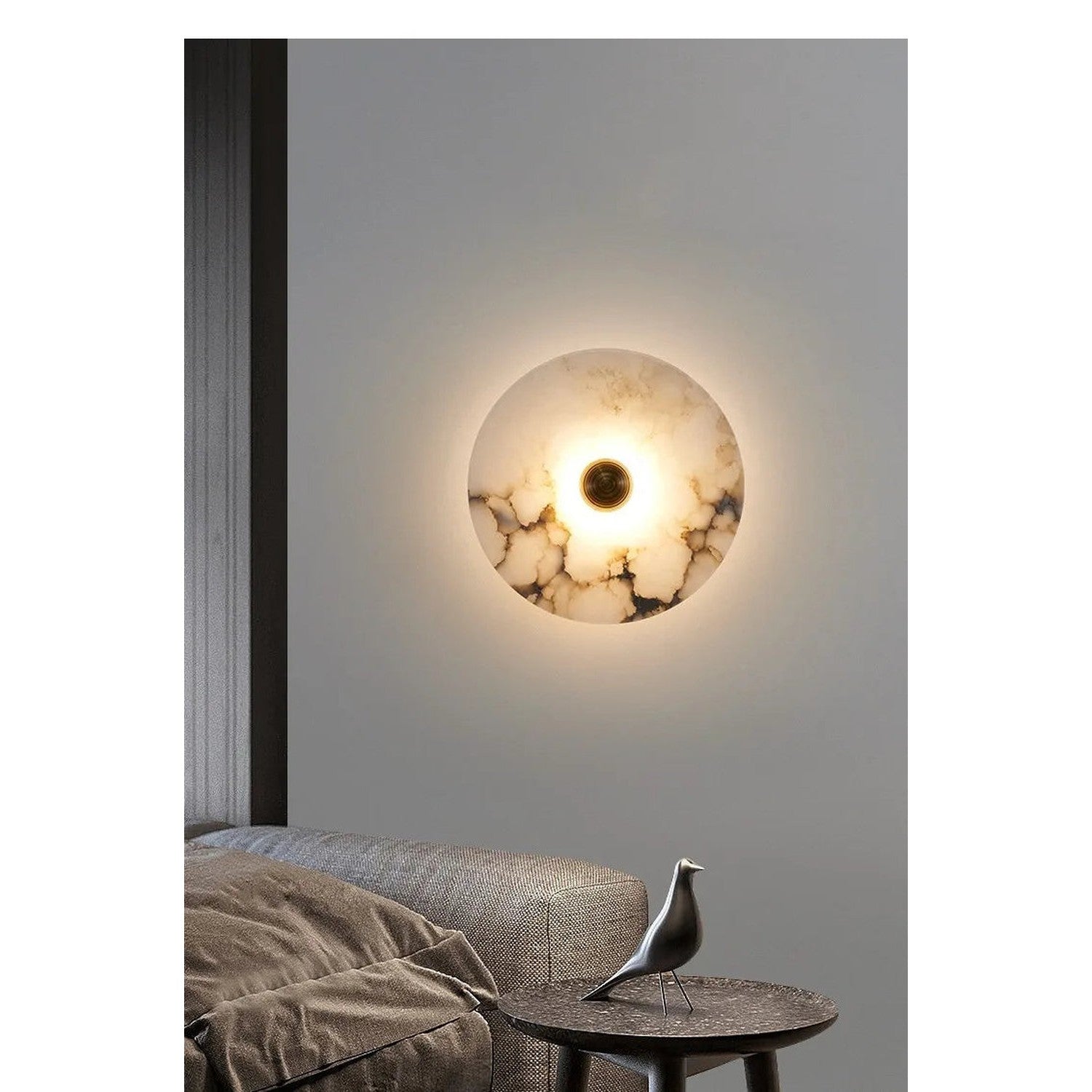 Marble Wall Sconce — Luxury Stone Wall Lamp for Living Room, Bedroom &amp; Bathroom