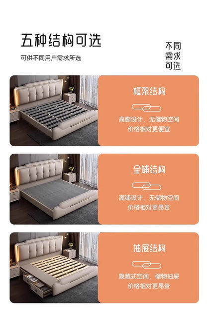 French King Upholstered Bed — Double Lounge Bedroom Frame
