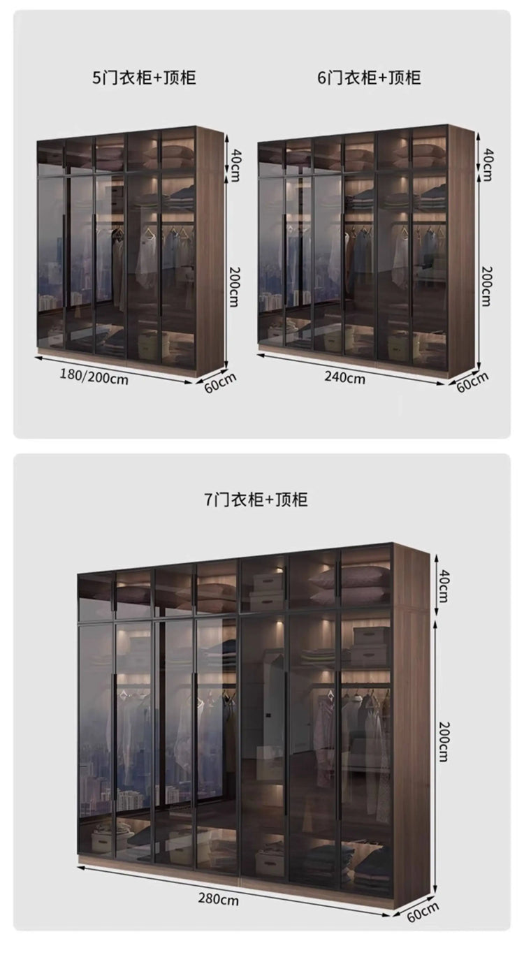 Glass light luxury corner cloakroom wardrobe Double clothes closet cabinets and wardrobes Cabinet dressing clothe home furniture Jonine&