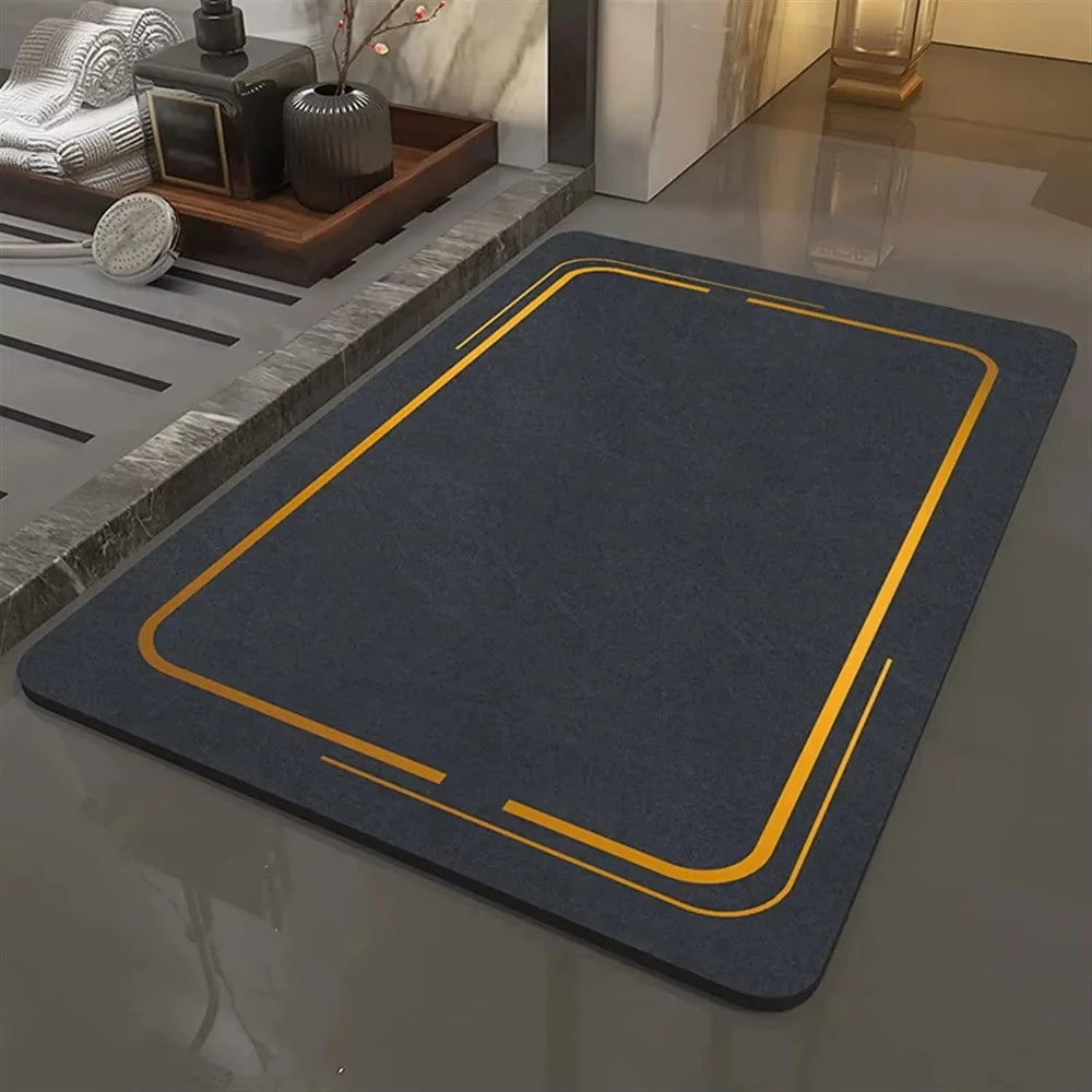 Spa-Grade Step — Non-Slip Diatomite Bath Mat with Rubber Padding