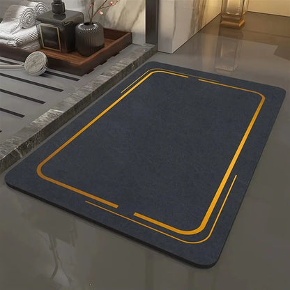 Spa-Grade Step — Non-Slip Diatomite Bath Mat with Rubber Padding