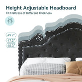 HOOMIC Velvet Tiara Bed Frame – Glamorous Queen Platform Bed
