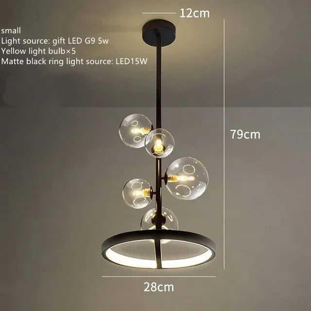Modern Glass Bubbles Led Pendant Lights for Table Dining Room Kitchen Bar Chandeliers Lamps Home Decor Lusters Lighting Fixture Jonine&