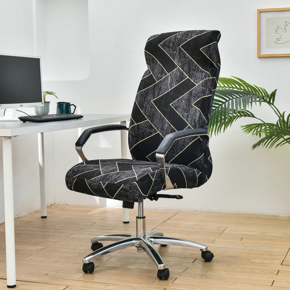Fresh Look, Same Chair — Elastic Rotating Office Chair Cover with Back Protection