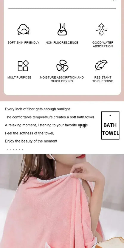 Wrap & Go — Wearable Fast-Dry Bath & Beach Towel (140×85cm)