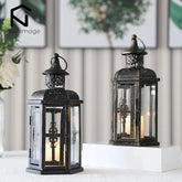 Moody & Minimal — Black Iron Hanging Candle Lantern Jonine’s Corner