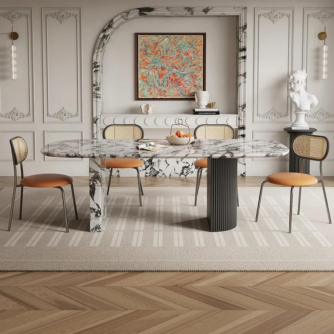 Custom Luxury French Marble Dining Table — Natural Stone