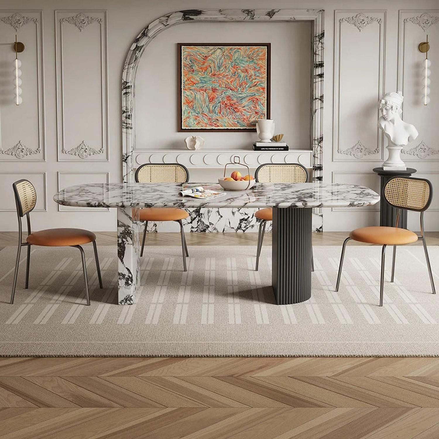 Custom Luxury French Marble Dining Table — Natural Stone