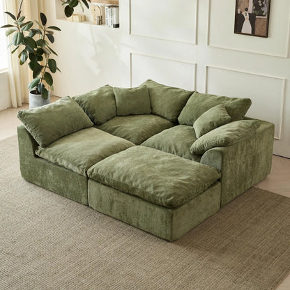 The Cloud Sofa — 109" Oversized L-Shaped Chenille Sectional with Ottoman