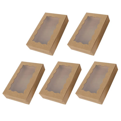 Kraft Paper Gift Boxes with Window — Set of 5, 10, or 20