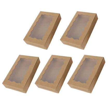 5-20pcs Gift Boxes With Window Birthday Party Chocolate Candy Cookie Gift Packaging Wedding Supplies Baby Shower Christmas Decor Jonine’s Corner