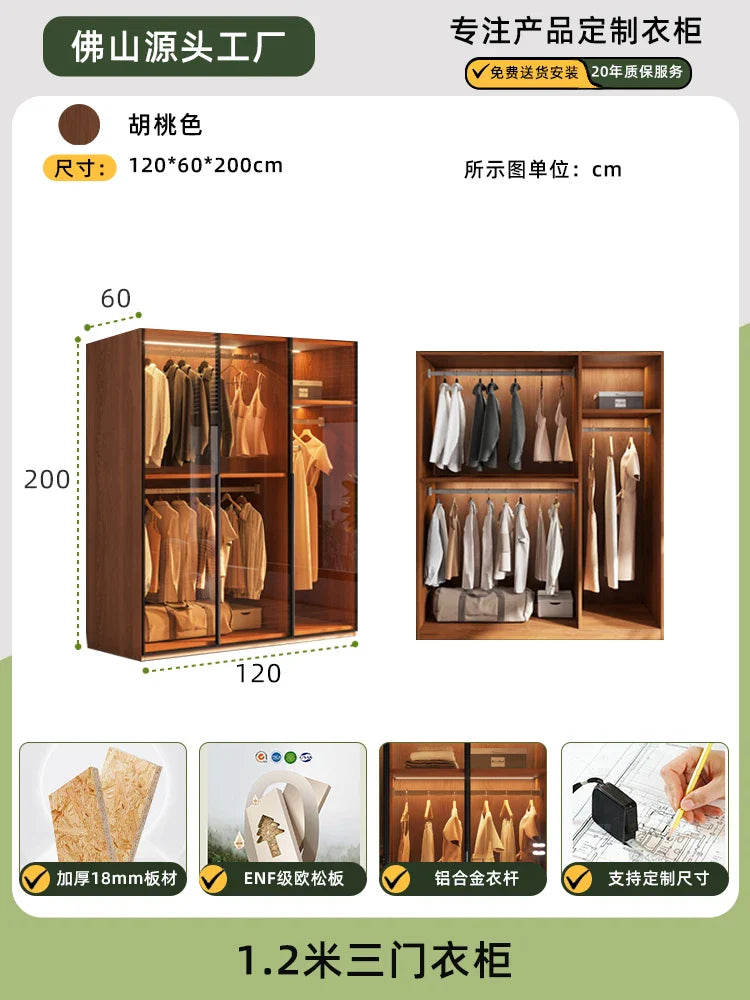 Modern Glass Wardrobe — L-Shaped Corner Closet with Luxury Storage