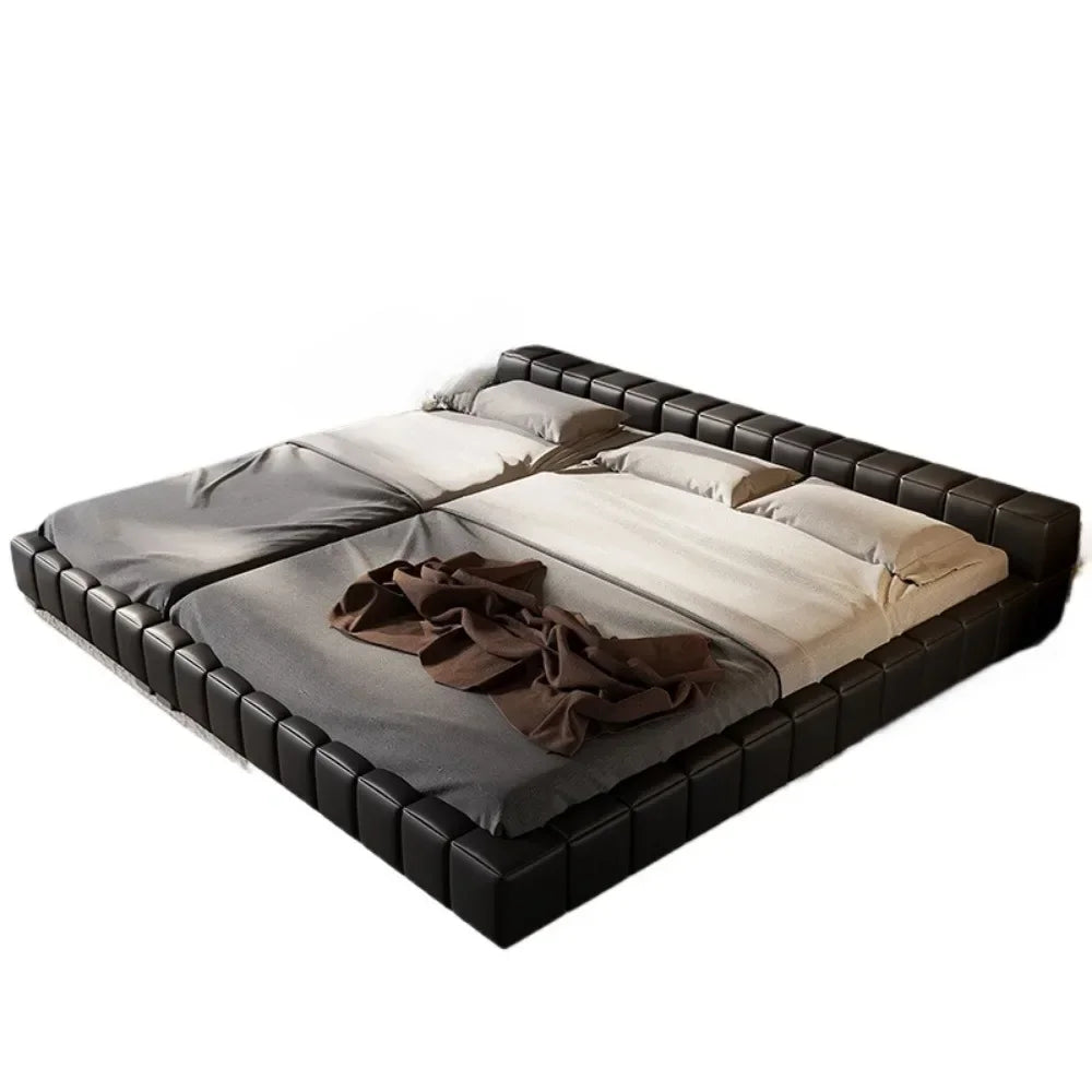 Minimalist Upholstered Headboard Bed — Full Size Lounge Frame