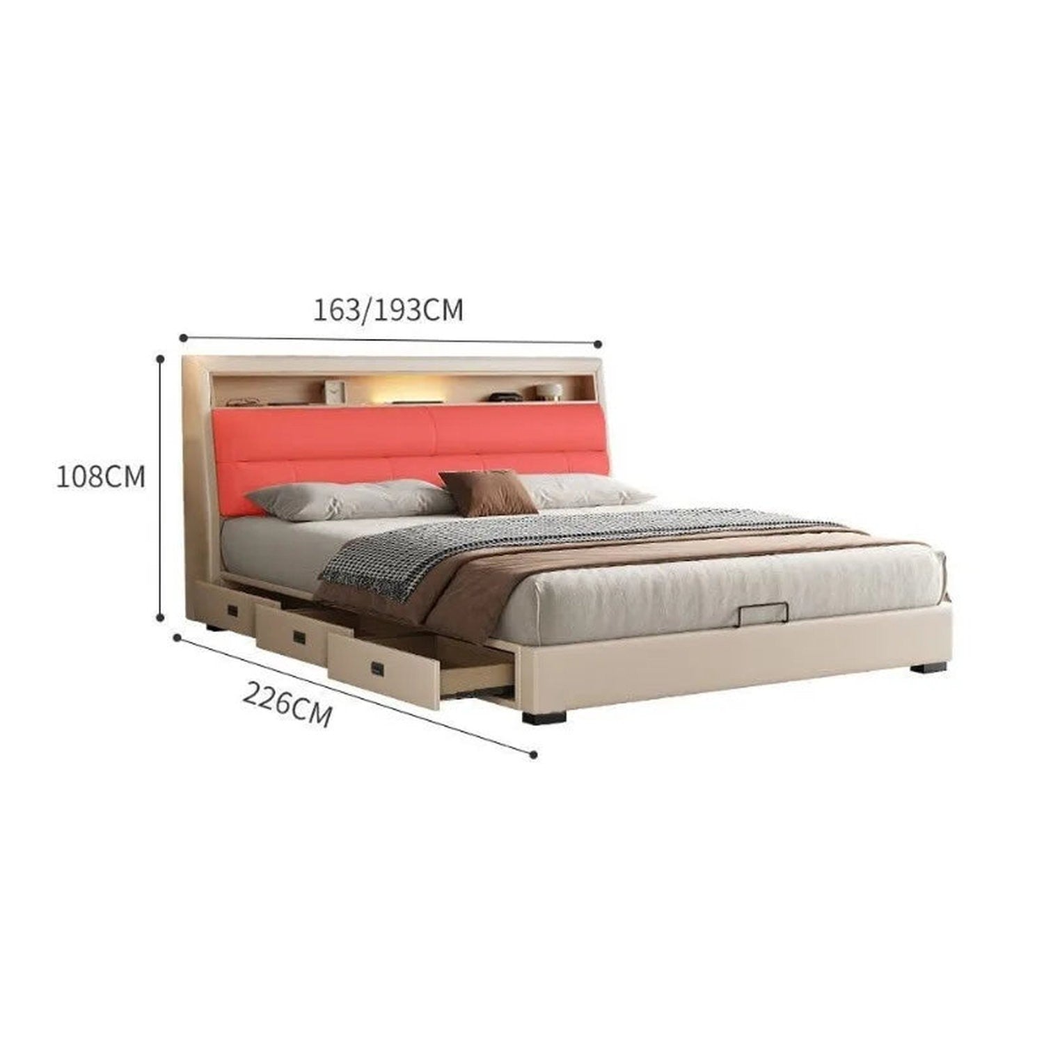 The Storage Bed — Luxury Multifunctional Bed Frame with Storage Headboard