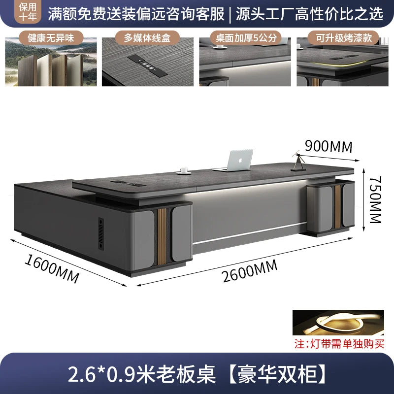 L-Shape Storage Executive Desk