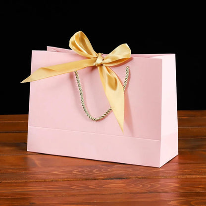 Bow Ribbon Paper Gift Bags with Handles