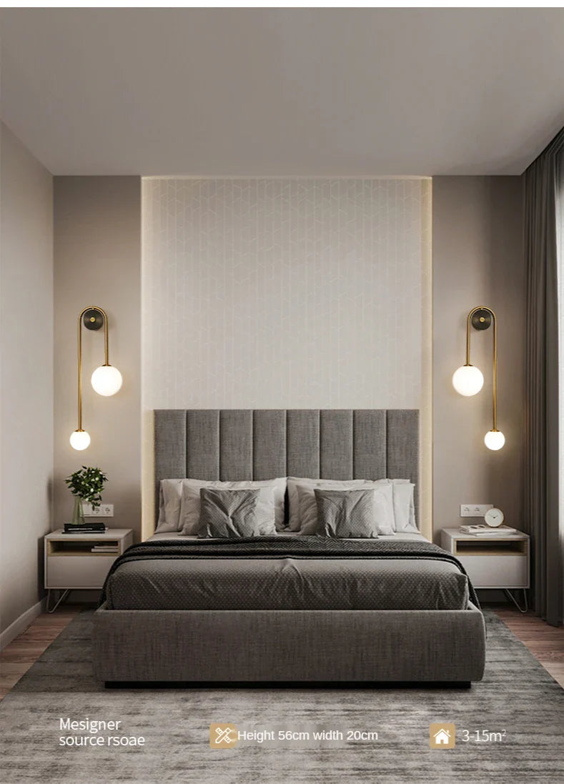 The Warm Detail — Gold Glass Ball Wall Sconce