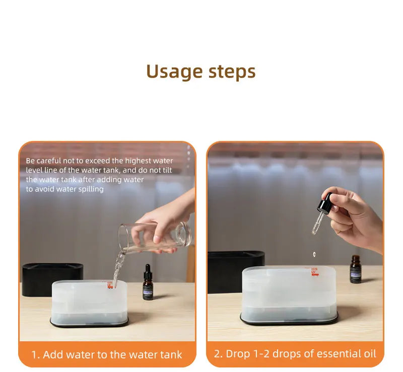 Flicker & Flow — Flame Effect Aromatherapy Diffuser & Humidifier