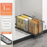2Pcs Pull Out Cabinet Organizer Carbon Steel Slide Out Drawers Sliding Pantry Shelves For Kitchen Base Cabinet Organization Jonine&