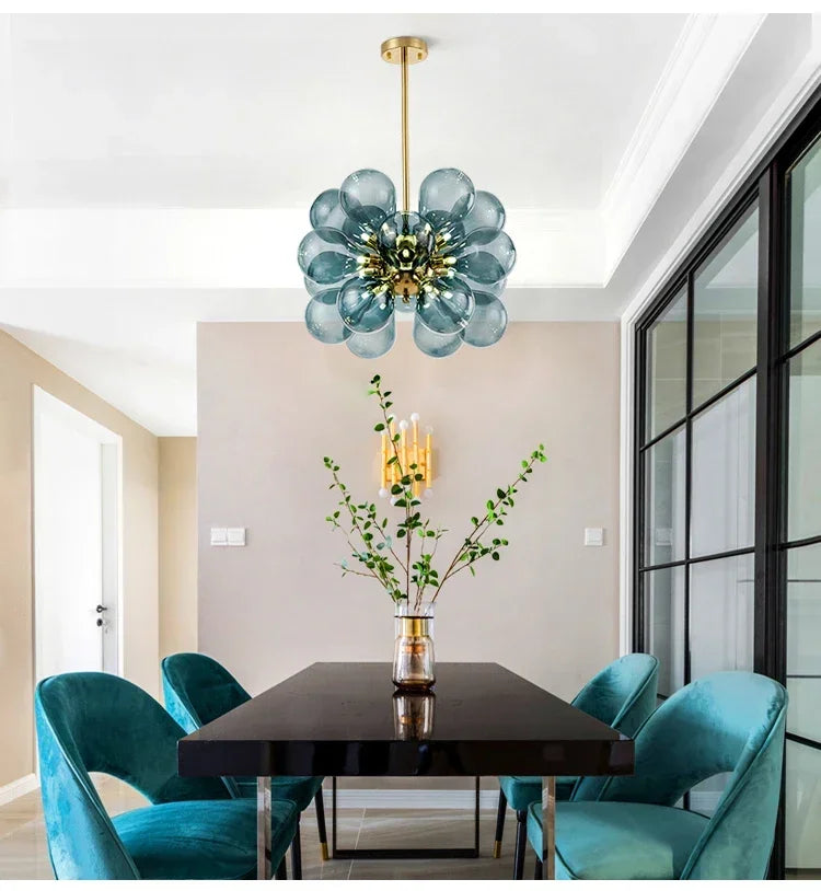 Suspended in Light — Designer Glass Bubble Chandelier for Bedroom & Living Room