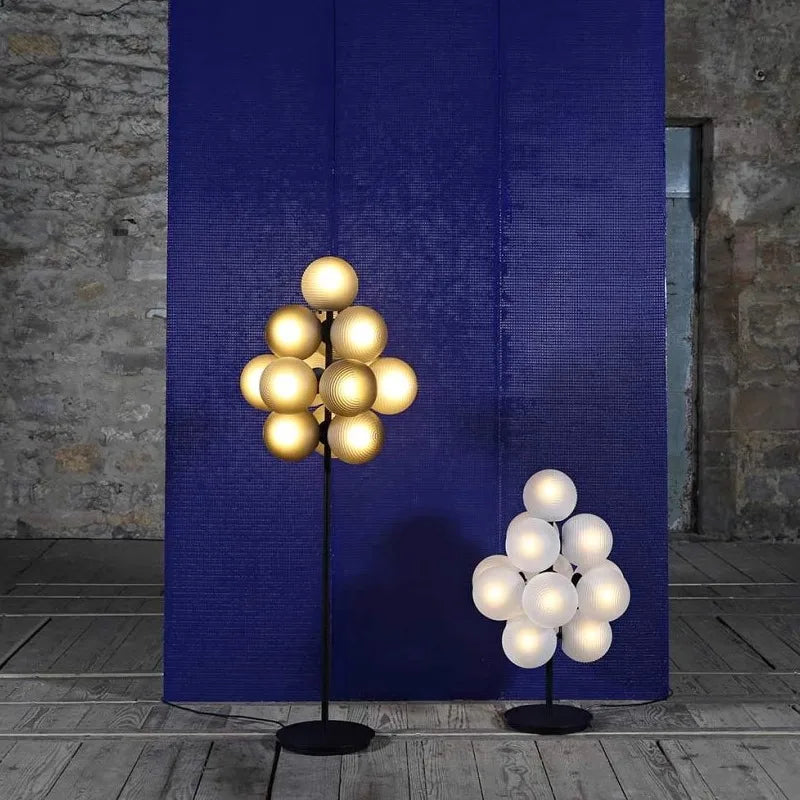 The Grape Cluster — Sculptural Glass Floor Lamp with Warm LED Glow