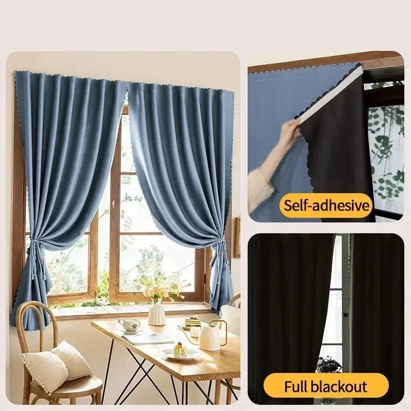 Self-Adhesive No-Drill Blackout Curtains