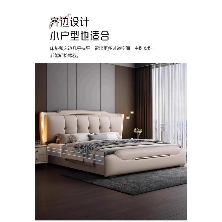 French King Upholstered Bed — Double Lounge Bedroom Frame Jonine’s Corner
