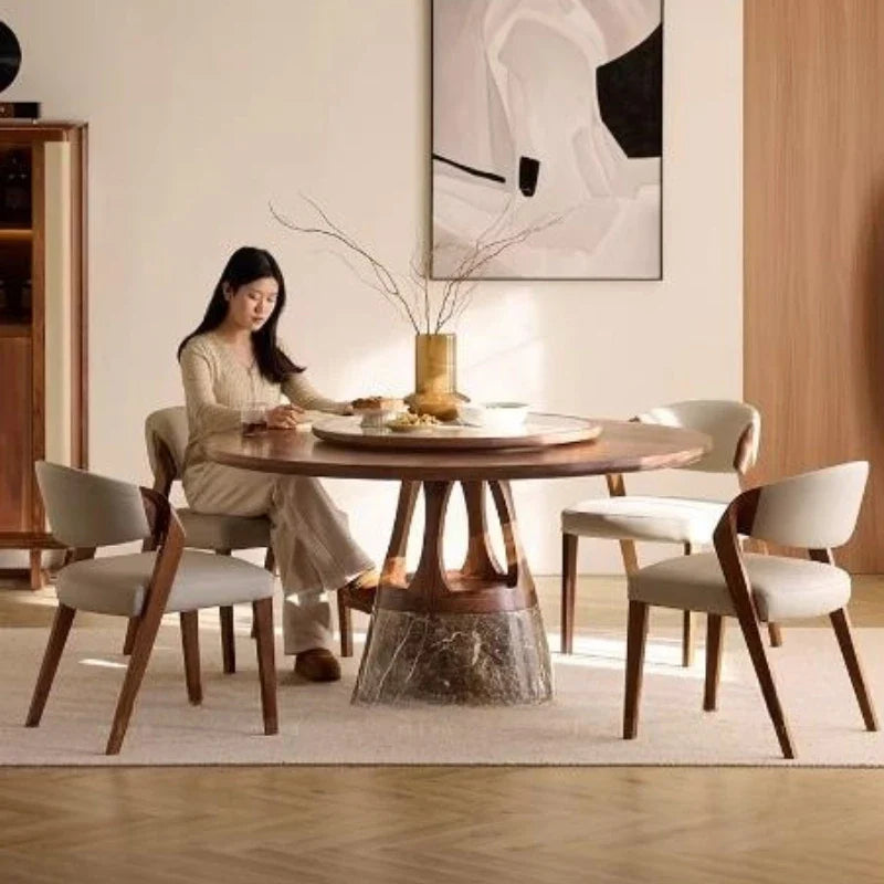 Round Mobile Dining Table Mid Century Wood Center Dining Table Space Saving Restaurant Mesas De Comedor Commercial Furniture Jonine’s Corner