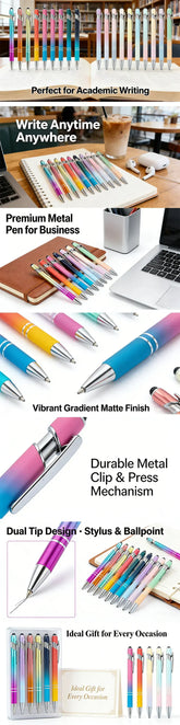 Gradient Metal Ballpoint Pens with Custom Logo Engraving — Bulk Sets of 20–200