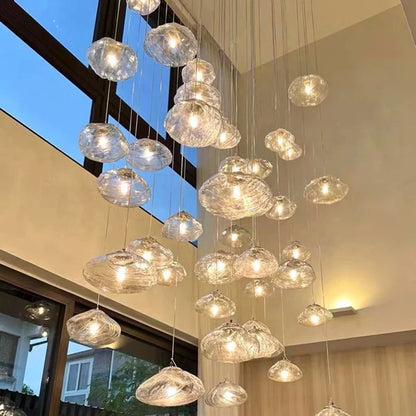 Modern Luxury LED Staircase Chandelier — Dimmable Multi-Head Pendant Light
